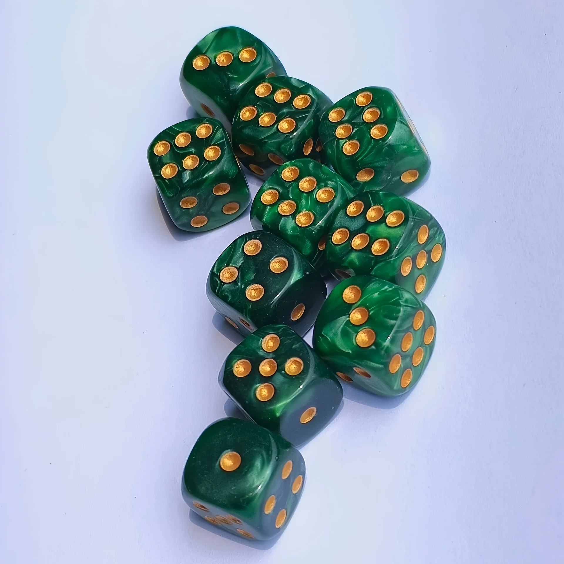 Party Games Console - 10Pcs 12mm Pearl Swirl D6 Dice,