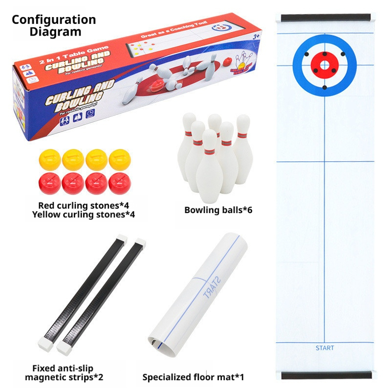 Party Games Console - New Mini Curling&Bowling Tabletop Game, Kids'