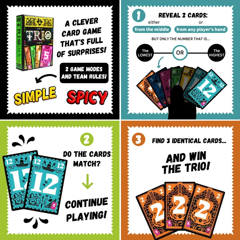 Strategic Card Board Game TRIO - Party Games Entertainer ulasan dan harga