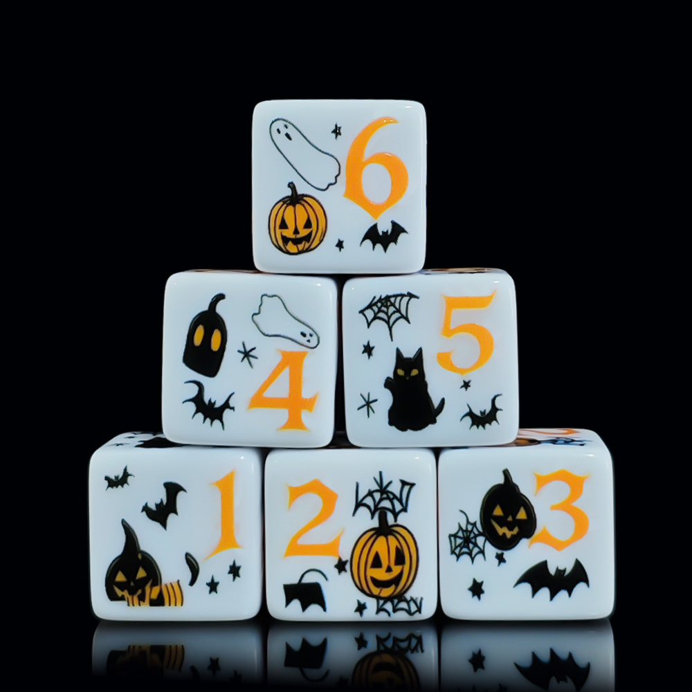 12Pcs 16MM White Acrylic Print - Party Games Console ulasan dan harga