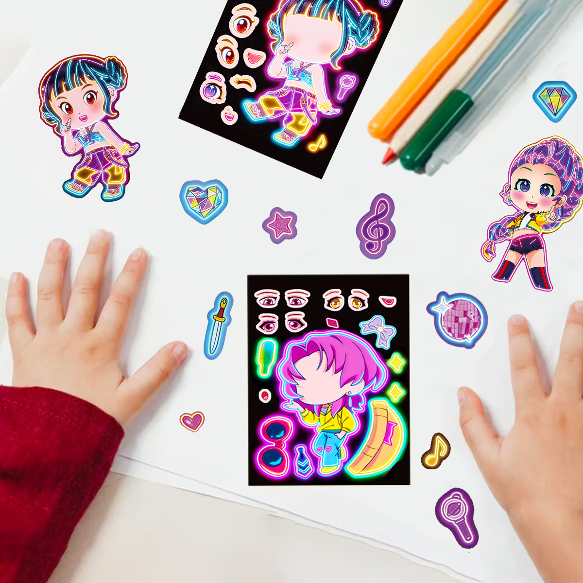 8pcs Funny Girls Stickers Toys - Party Games Music ulasan dan harga