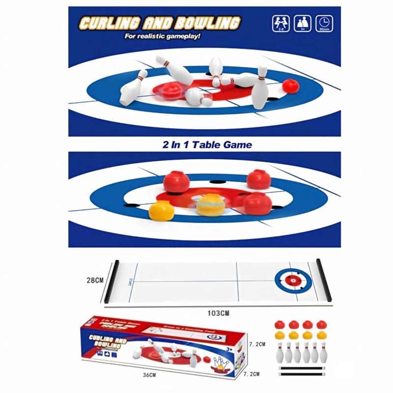 New Mini Curling&Bowling Table - Party Games Console ulasan dan harga